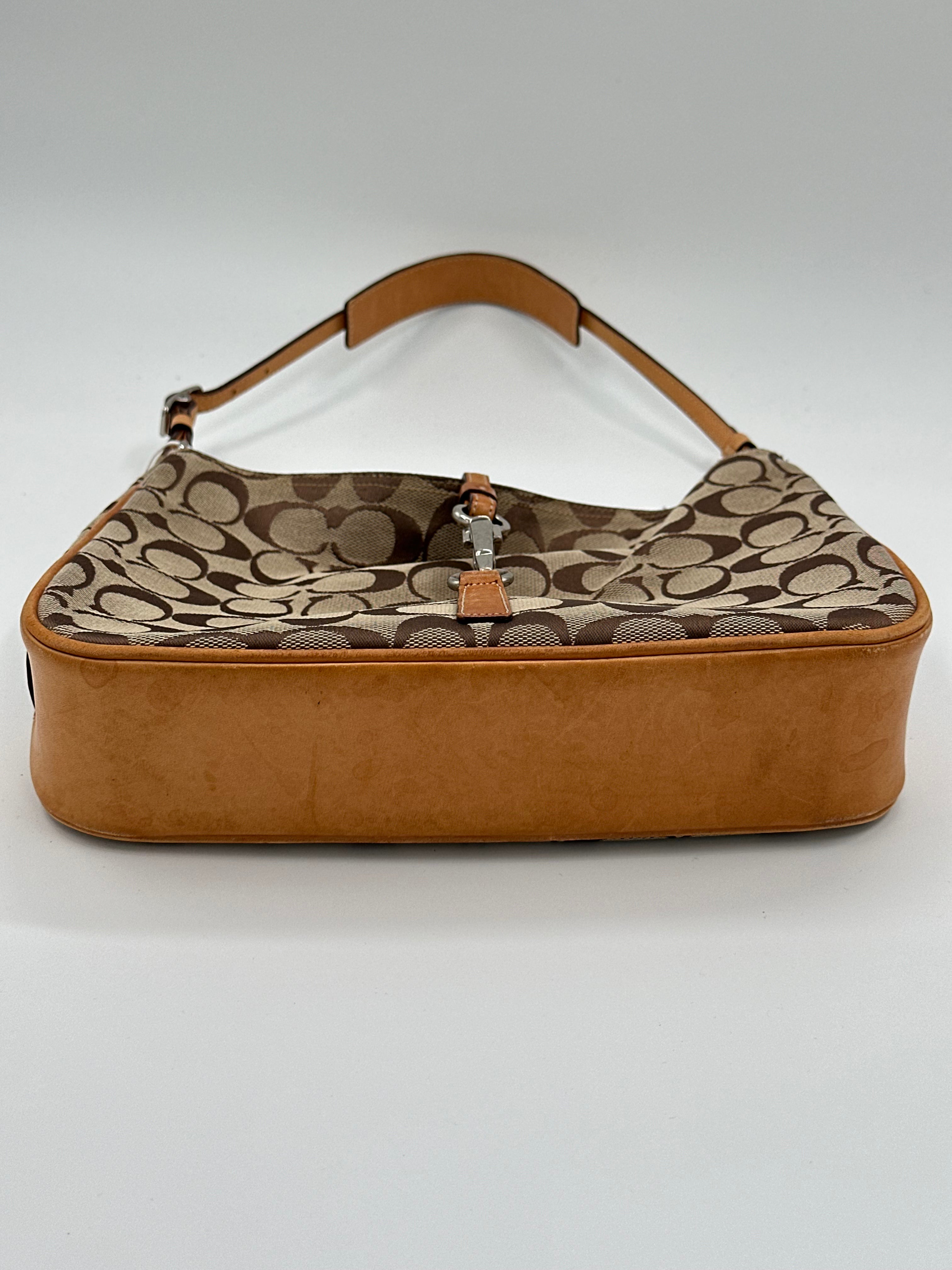 Coach signature clasp hobo bag