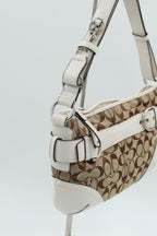 Coach Buckle Shoulder Bag - white