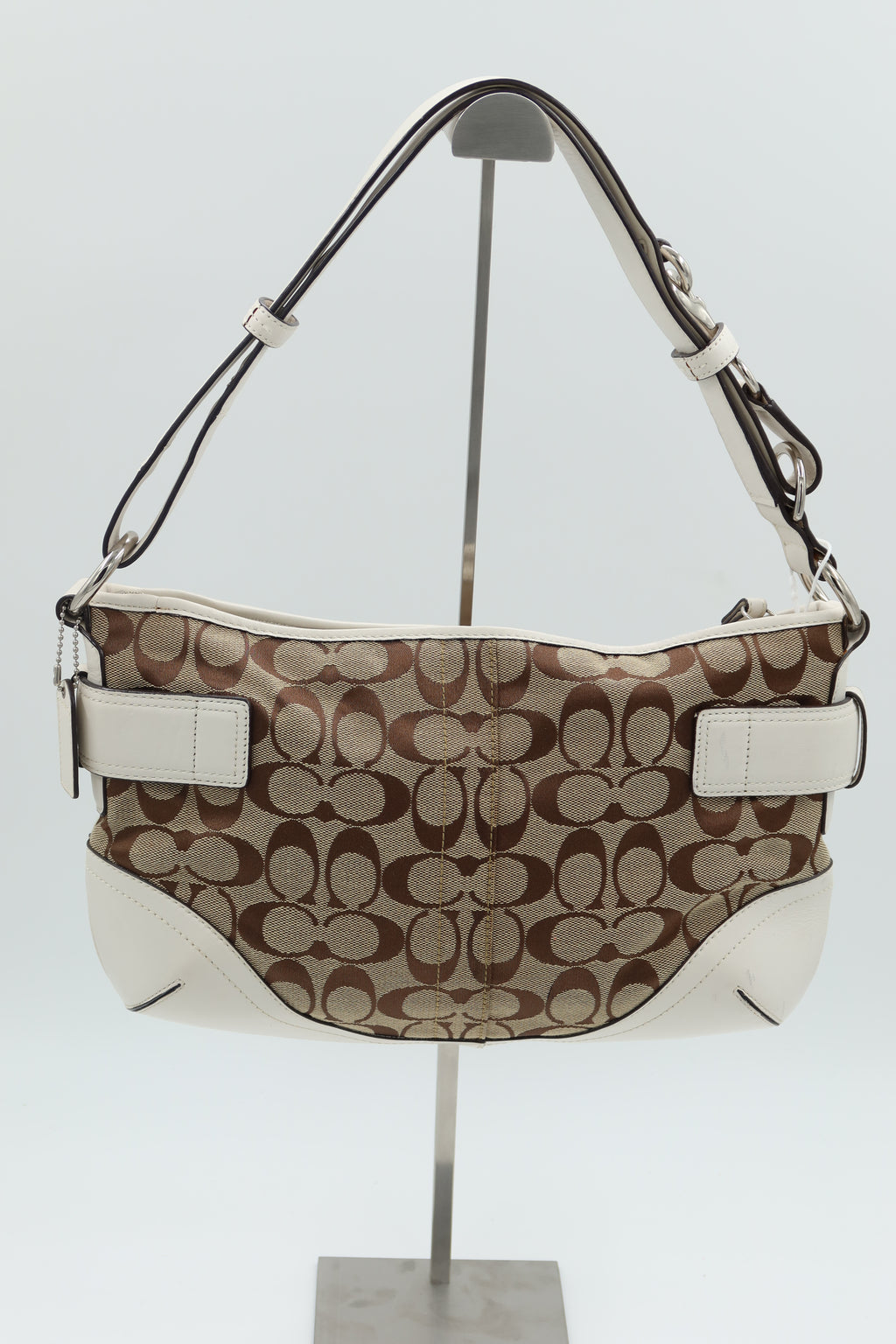 Coach Buckle Shoulder Bag - white