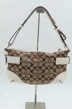 Coach Buckle Shoulder Bag - white