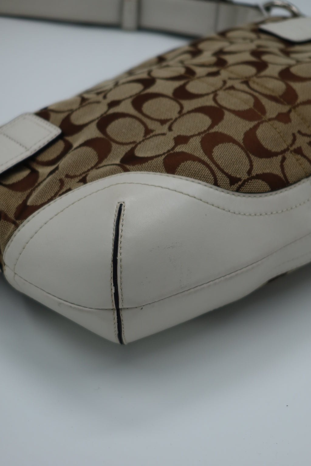 Coach Buckle Shoulder Bag - white