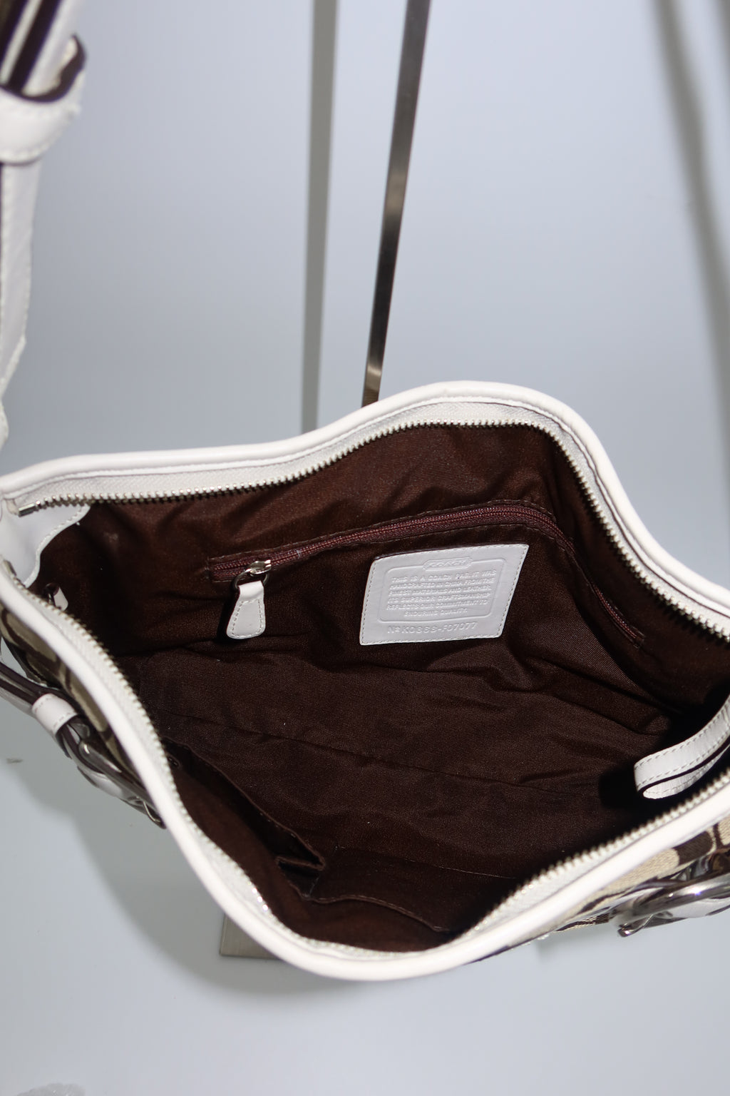 Coach Buckle Shoulder Bag - white