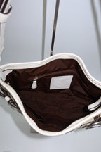 Coach Buckle Shoulder Bag - white