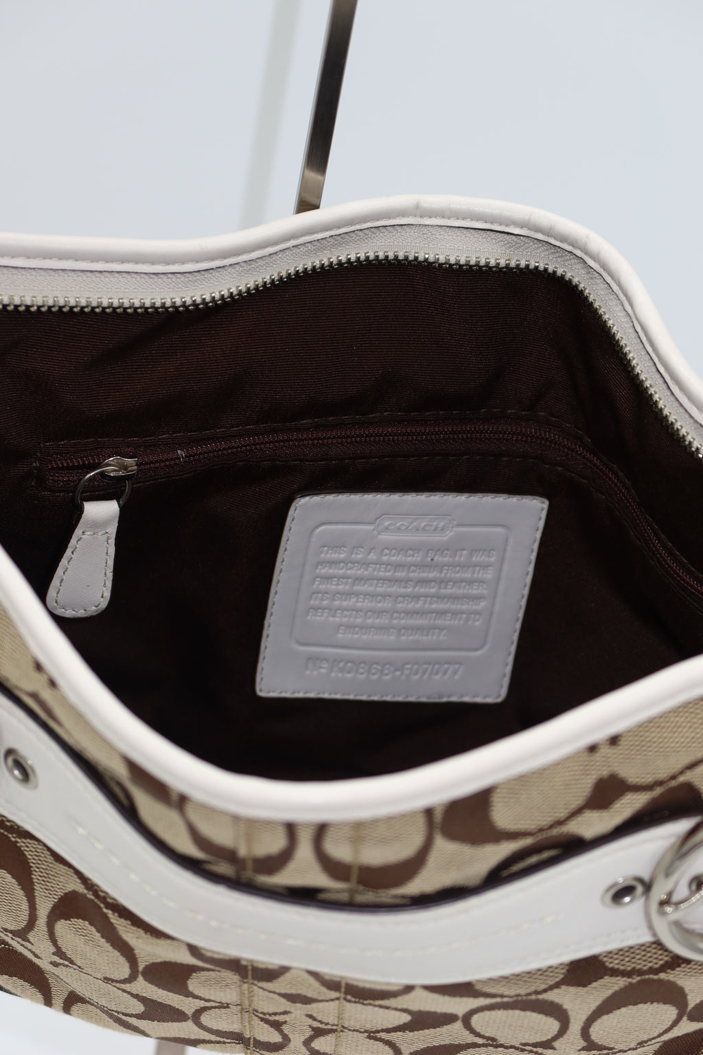 Coach Buckle Shoulder Bag - white